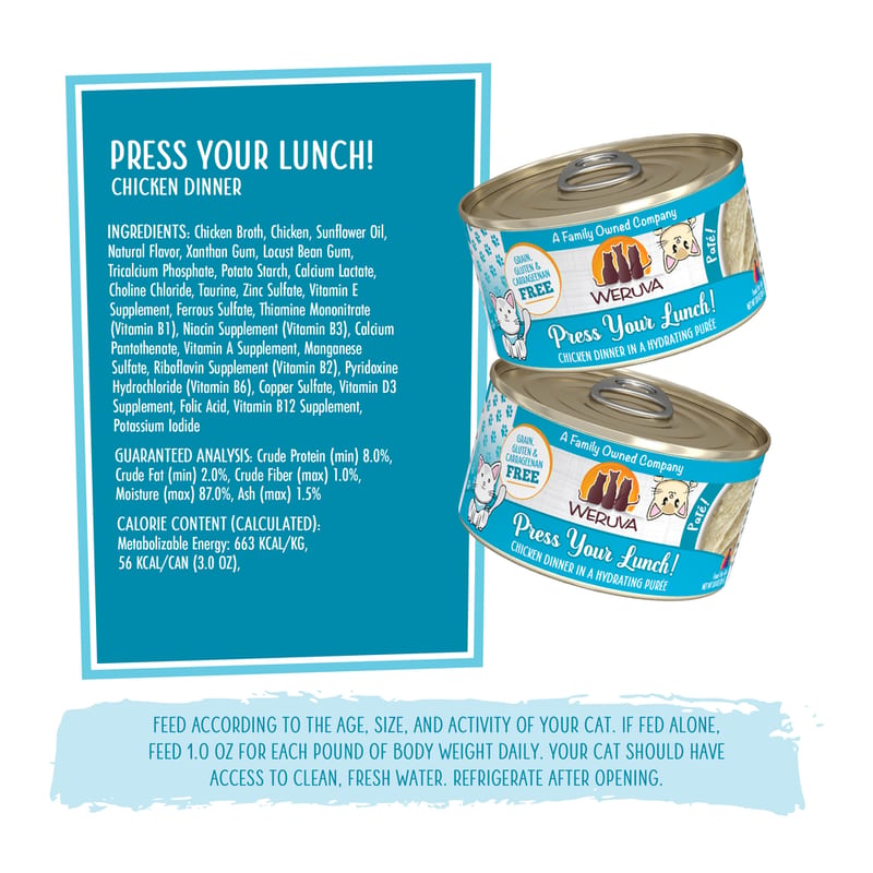WERUVA Cat Pate Press Your Lunch 5.5oz 8 Pack professional product photo ready to upload to shopify