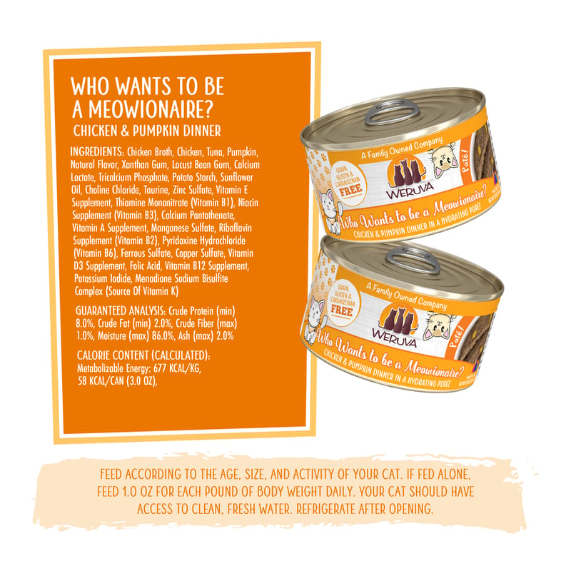 WERUVA Cat Pate Who Wants to Be a Meowionaire 5.5oz professional product photo ready to upload to shopify