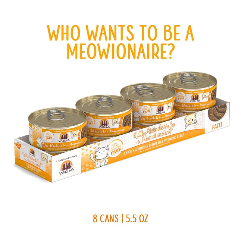 WERUVA Cat Pate Who Wants to Be a Meowionaire 5.5oz professional product photo ready to upload to shopify