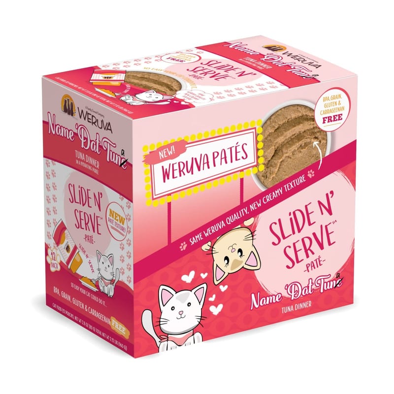 WERUVA CAT SLIDE N' SERVE NAME 'DAT TUNA 2.8OZ POUCH professional product photo ready to upload to shopify