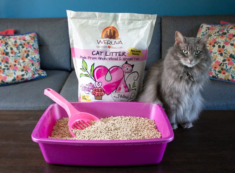 WERUVA CAT TEA POTTY LITTER 6.7LB BAG professional product photo ready to upload to shopify