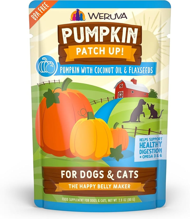 WERUVA DOG & CAT PUMPKIN with COCONUT AND FLAXSEED 2.8OZ professional product photo ready to upload to shopify