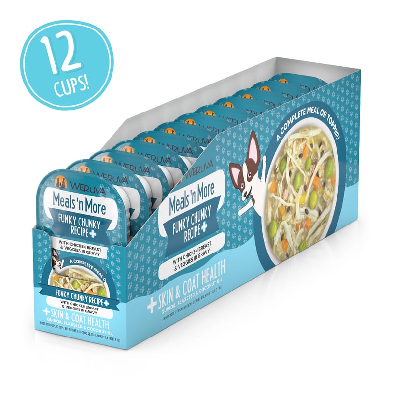 WERUVA DOG MEALS N' MORE FUNKY CHUNKY 3.5OZ CUP professional product photo ready to upload to shopify