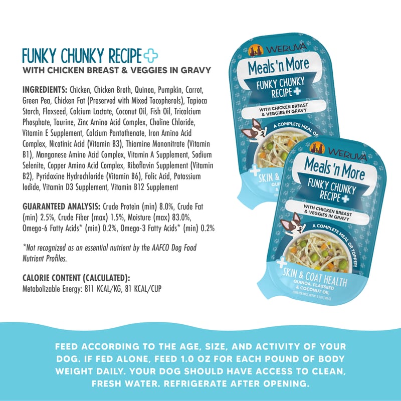WERUVA DOG MEALS N' MORE FUNKY CHUNKY 3.5OZ CUP professional product photo ready to upload to shopify
