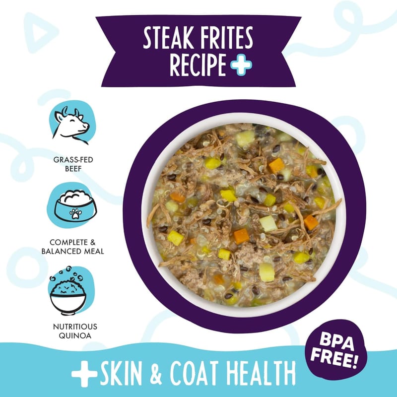 WERUVA DOG MEALS N' MORE STEAK FRITES RECIPE PLUS 3.5OZ CUP professional product photo ready to upload to shopify