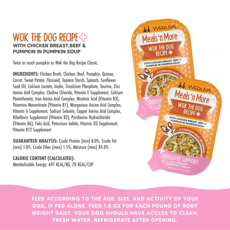 WERUVA Dog Meals N' More Wok The Dog Recipe 3.5oz professional product photo ready to upload to shopify