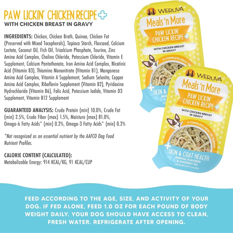 Weruva Meals and More Paw Lickin Chicken Recipe professional product photo ready to upload to shopify