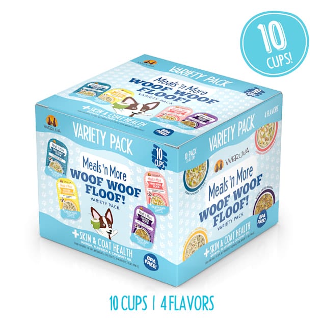 Weruva Meals 'n More Woof Woof Floof! Variety Pack Wet Dog Food, 3.5 Oz., Count of 10 professional product photo ready to upload to shopify