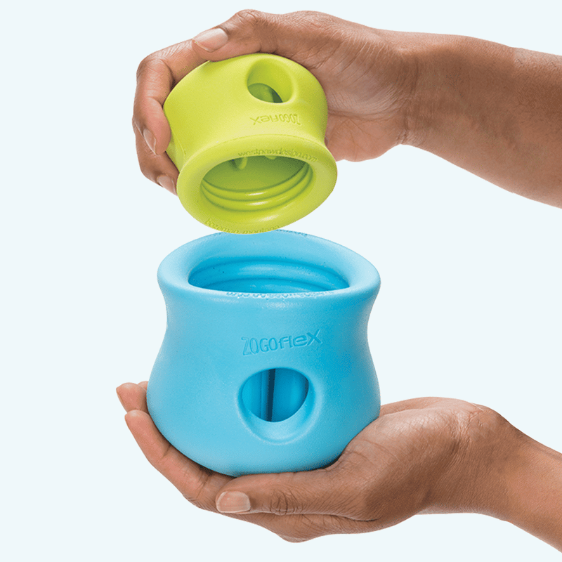 West Paw Toppl Puzzle Toy Small Aqua professional product photo ready to upload to shopify