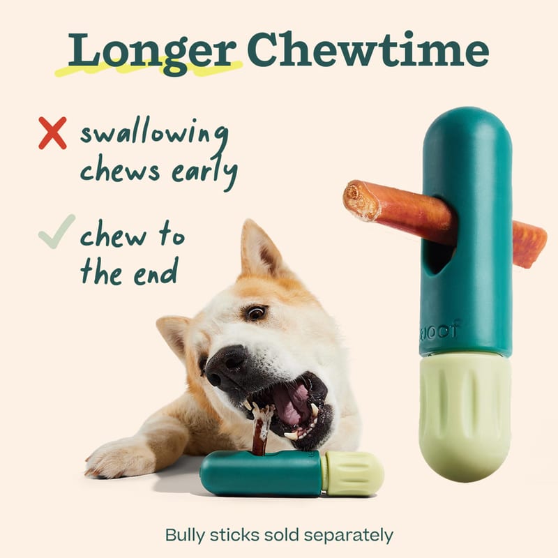 WOOF Dog BullySafe Bully Stick & Pizzle Chew Holder Treats professional product photo ready to upload to shopify