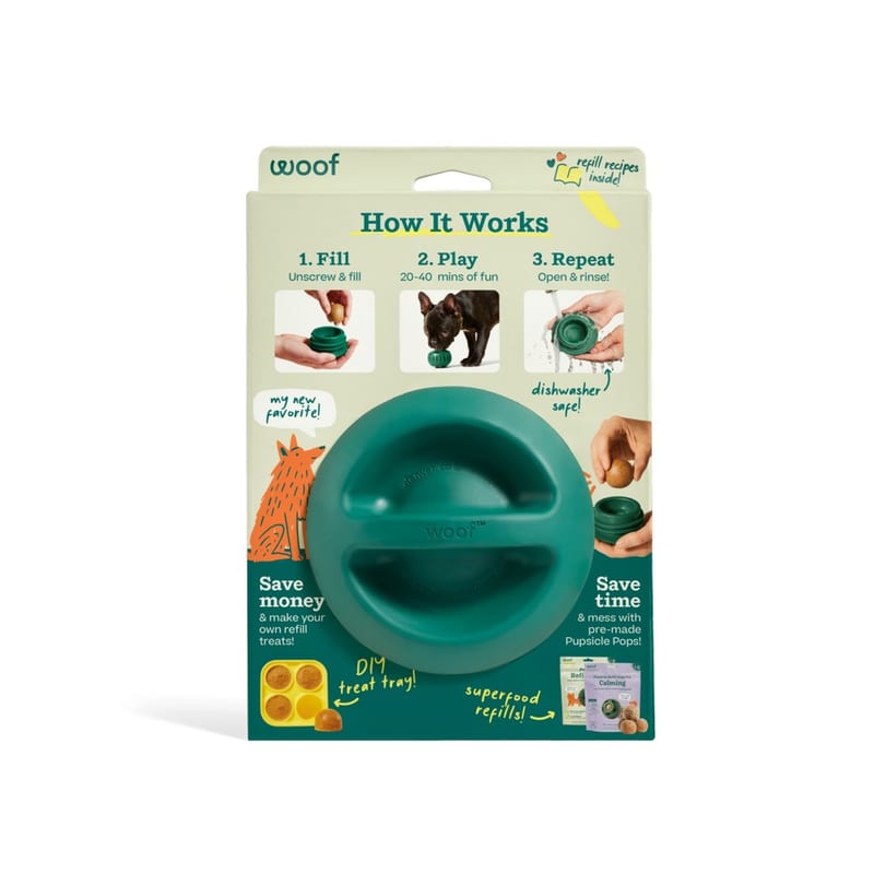 WOOF Dog Pupsicle Forest Green professional product photo ready to upload to shopify