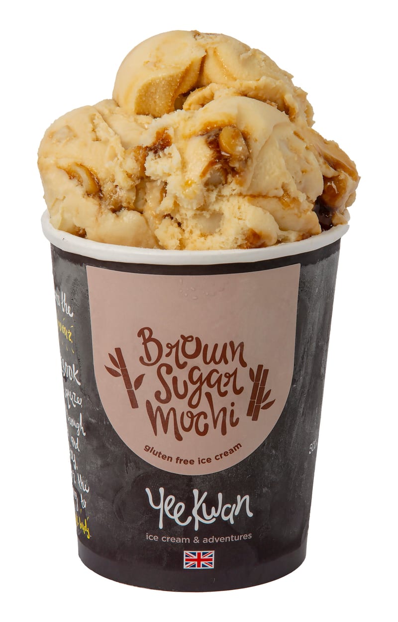 Yee Kwan Brown Sugar Mochi Ice Cream 100ml professional product photo ready to upload to shopify
