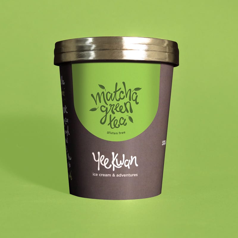 Yee Kwan Matcha Green Tea Ice Cream 125ml professional product photo ready to upload to shopify