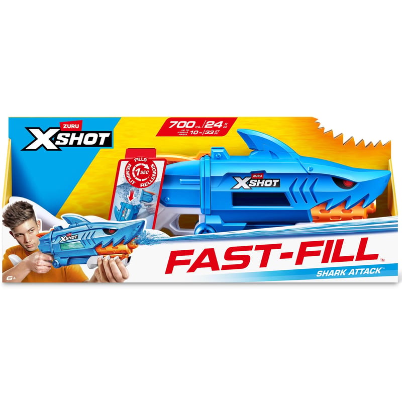 ZURU Xshot Water Shark professional product photo ready to upload to shopify